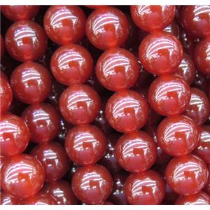round Red Carnelian Agate beads, approx 6mm dia