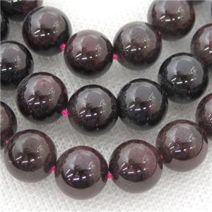 round Garnet beads, dark red, approx 12mm dia