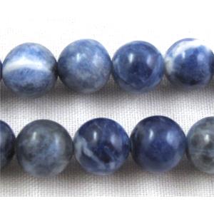 round sodalite bead, blue, 6mm dia, approx 67pcs per st.