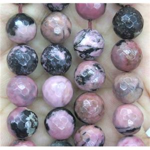 Chinese Rhodonite Beads Faceted Round Pink, approx 6mm dia