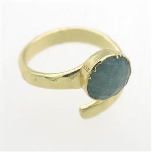 Amazonite Rings, copper, platinum plated, approx 10mm, 19mm dia