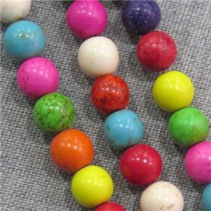 synthetic Turquoise round beads, mix color, approx 8mm dia