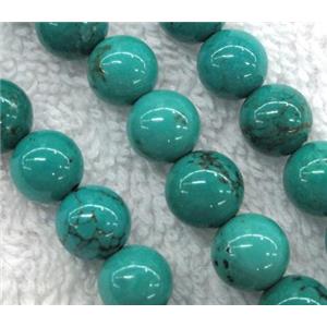 green Turquoise Beads, round, 8mm dia, approx 48pcs per st