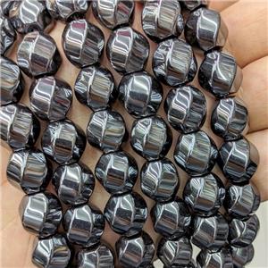 Hematite Twist Beads Black, approx 10-12mm