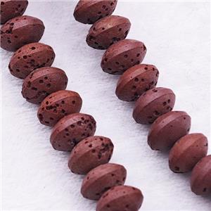 Lava Rondelle Beads Smooth Red, approx 8mm