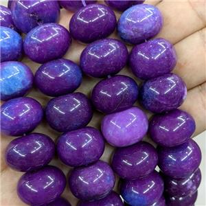 Purple Jade Beads Smooth Rondelle Dye, approx 15-20mm