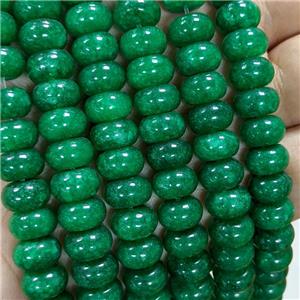 Sponge Jade Rondelle Beads Smooth Green Dye, approx 10mm