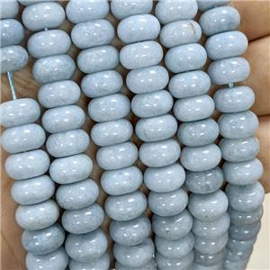 Sponge Jade Rondelle Beads Smooth Grayblue Dye, approx 10mm