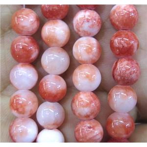 Persia jade bead, round, stabile, red, 8mm dia, approx 49pcs per st