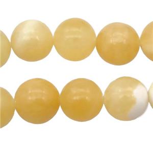 Natural Yellow Honey Jade Beads Smooth Round, approx 10mm dia