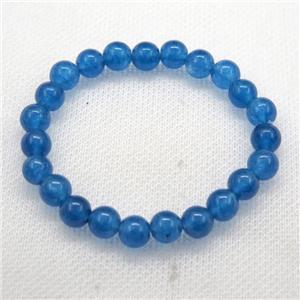 Stretch Jade bracelet, dye, approx 14mm dia, 15pcs per st