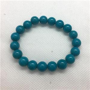 Stretch Jade bracelet, round, dye, approx 10mm dia, 19pcs per st