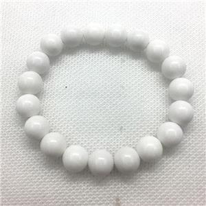 Stretch Jade bracelet, round, dye, approx 8mm dia, 22pcs per st