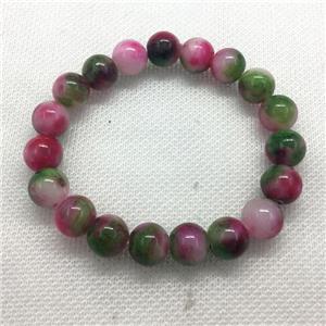 Stretch Jade bracelet, round, dye, approx 6mm, 28pcs per st