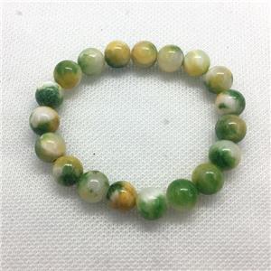 Stretch Jade bracelet, round, dye, approx 14mm dia, 15pcs per st