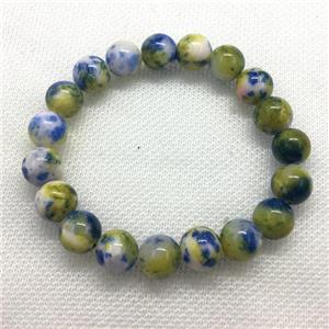 Stretch Jade bracelet, round, dye, approx 6mm, 28pcs per st