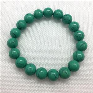 Stretch Jade bracelet, round, dye, approx 16mm dia, 13pcs per st