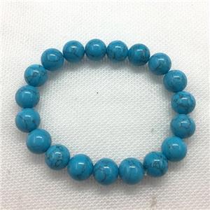 Stretch Jade bracelet, round, dye, approx 8mm dia, 22pcs per st