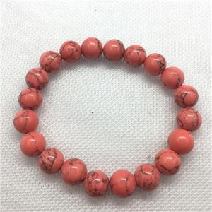 Stretch Jade bracelet, round, dye, approx 10mm dia, 19pcs per st