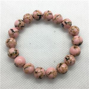 Stretch Jade bracelet, round, dye, approx 6mm, 28pcs per st