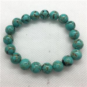 Stretch Jade bracelet, round, dye, approx 6mm, 28pcs per st