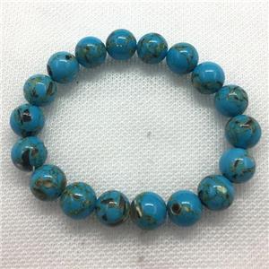 Stretch Jade bracelet, round, dye, approx 6mm, 28pcs per st