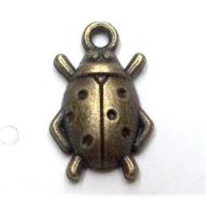 Tibetan silver beetle pendant non-nickel, bronze, approx 11x17.5mm