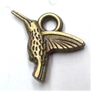 Tibetan silver bird pendant non-nickel, bronze, approx 19x14mm