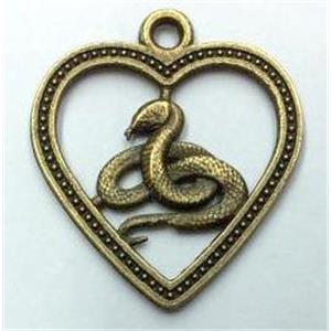 tibetan silver pendant, Chinese Zodiac Snake, approx 22mm dia