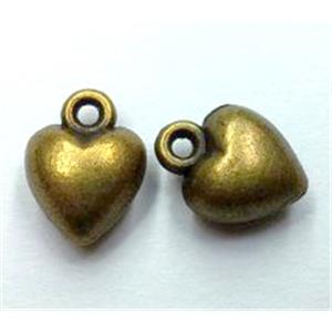 tibetan silver heart connector non-nickel, bronze, approx 11x14mm