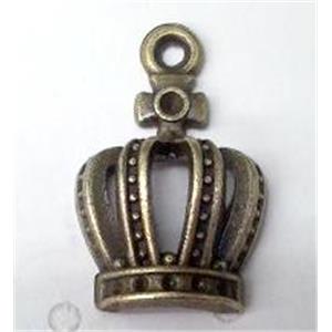 tibetan silver crown pendant non-nickel, bronze, approx 13x20mm