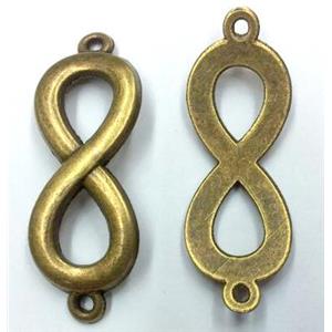 tibetan silver infinity connector non-nickel, bronze, approx 15x41mm