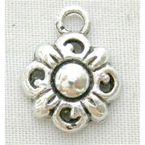 Tibetan Silver Flower Non-Nickel, flower 10.7mm diameter, 13.5mm hight.
