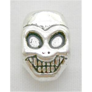 Skull Charms, Tibetan Silver non-nickel, 8x11.2mm