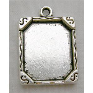 Tibetan Silver Photo Frame Charms Non-Nickel, 16x23mm
