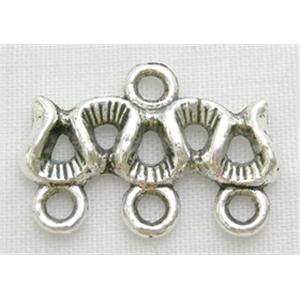 branch-connector, Tibetan Silver Non-Nickel, 12.7x18.5mm