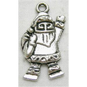 Tibetan Silver Santa Claus pendants Non-Nickel, 13x22mm