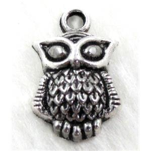 Tibetan Silver Owl Charm Non-Nickel, 14x20mm