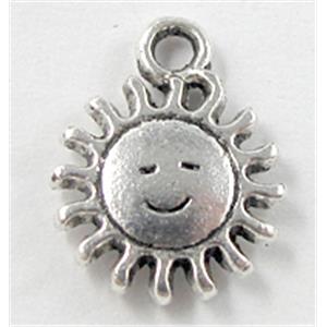 Morning-Sun Charms, Tibetan Silver Non-Nickel, 12mm dia