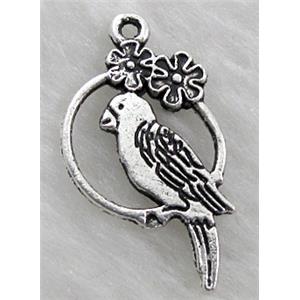 Tibetan Silver bird pendant non-nickel, 16x28mm