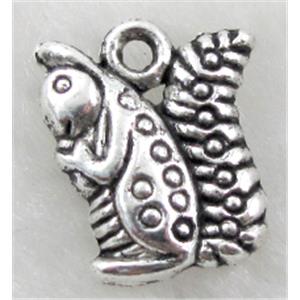 Tibetan Silver animal pendant Non-Nickel, 13x15.5mm
