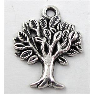 Tibetan Silver tree pendant non-nickel, 16x21mm