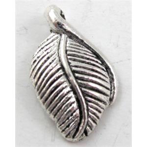 leaf, Tibetan Silver pendant non-nickel, 11x16mm