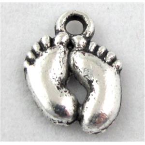 Tibetan Silver foot pendants, Non-Nickel, 10x14mm