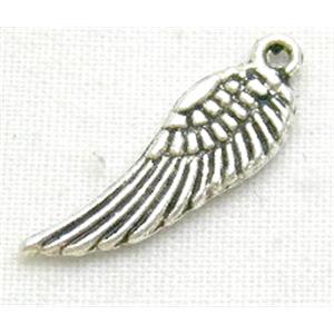 Tibetan Silver Angel Wing pendants, 5.2x16.5mm