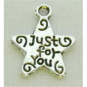 Tibetan Silver star Pentacle Non-Nickel, 11.7mm dia