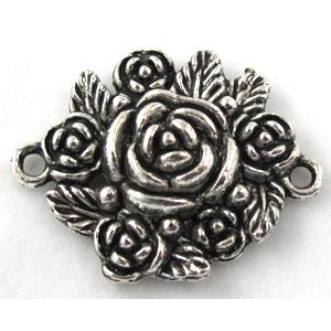 Connector, tibetan silver Non-Nickel, 30x25mm