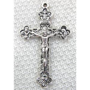 Crucifix Cross, Tibetan Silver non-nickel, 28x45mm