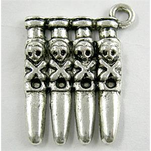 Bullet Charms, Tibetan Silver Non-Nickel, 22x30mm