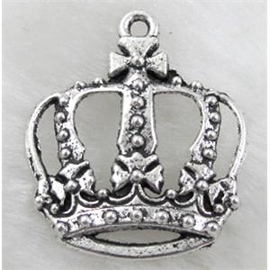 crown charm, Tibetan Silver Pendant non-nickel, 30x34mm
